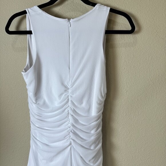 Boriflors Ruched Bodycon Midi Dress Size Medium White - Picture 8 of 11